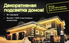 Франшиза Зимняя Сказка: Декоративная подсветка фасадов для загородных домов и административных зданий